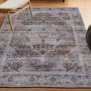 Alanya Ornate Medallion Washable Area Rug